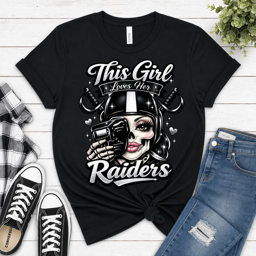 This Girl Loves Her Raiders – Black tee
