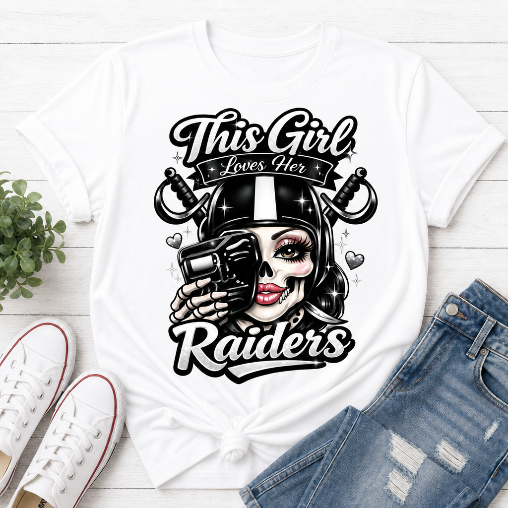 This Girl Loves Her Raiders – Black tee