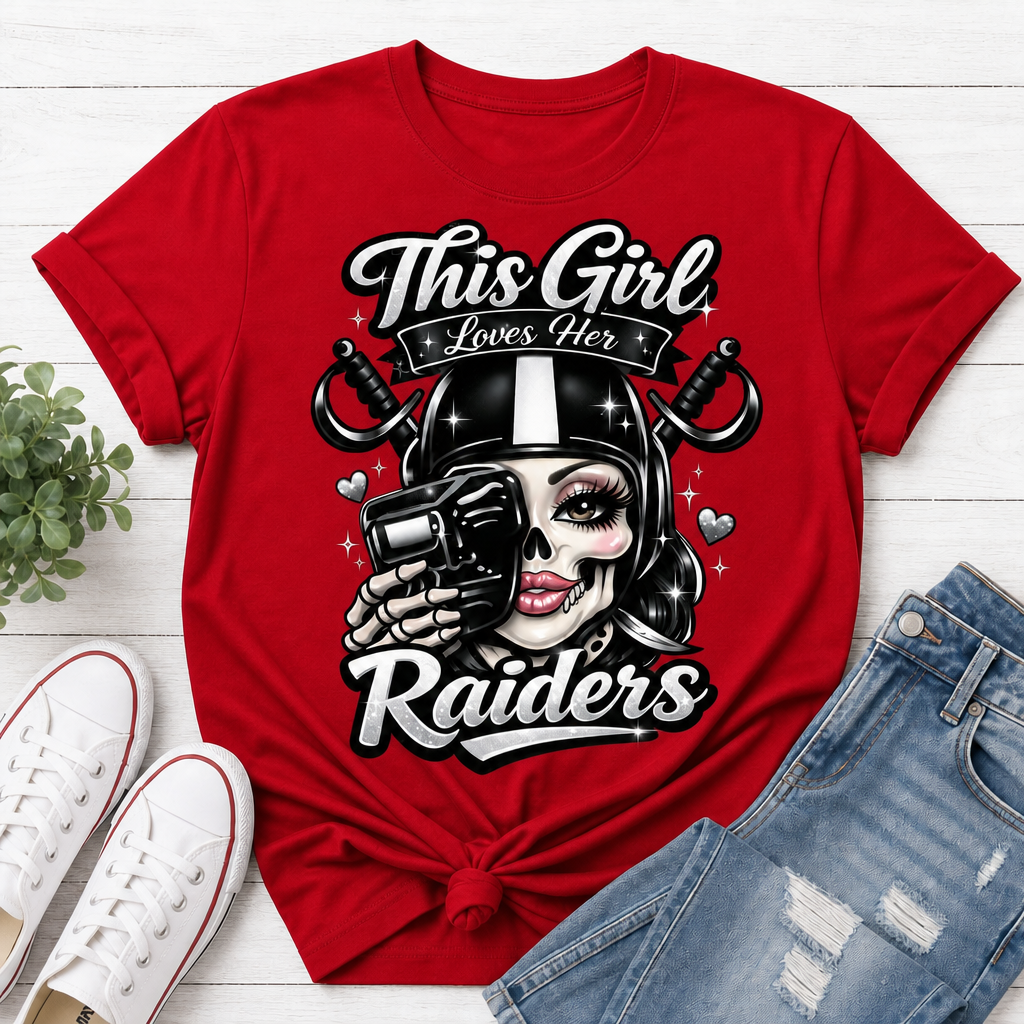 This Girl Loves Her Raiders – Black tee