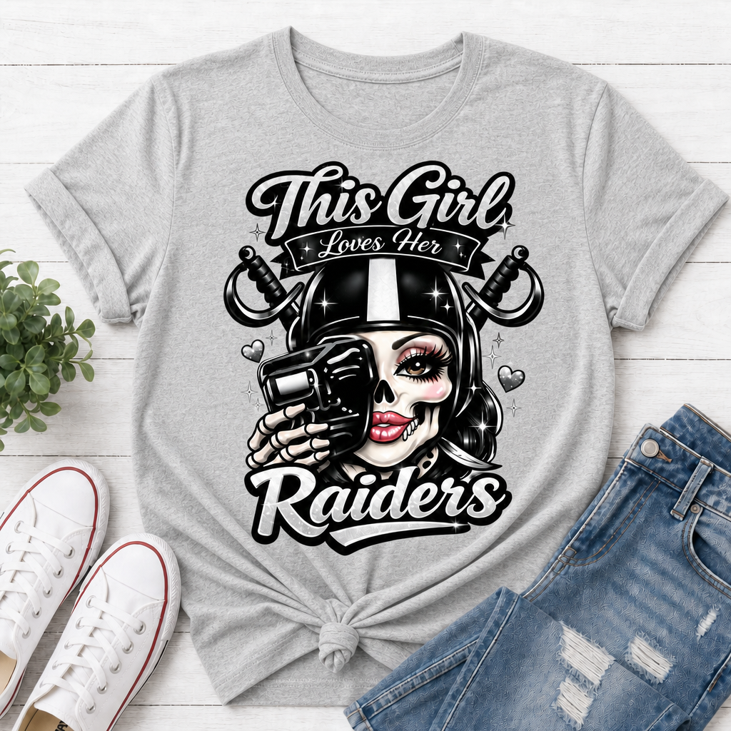 This Girl Loves Her Raiders – Black tee