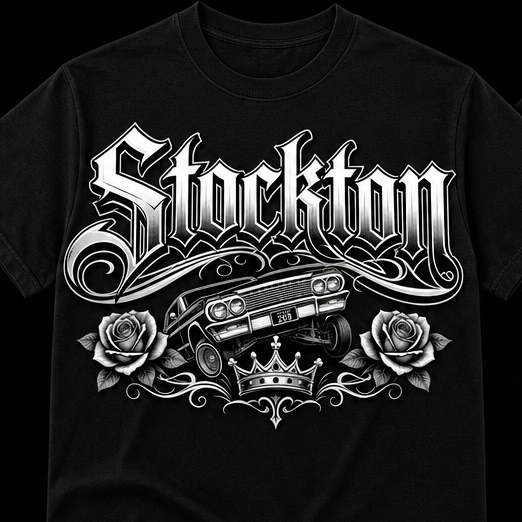 Stockton / Firme Desde El Valle – Black Tee (Front & Back Print)
